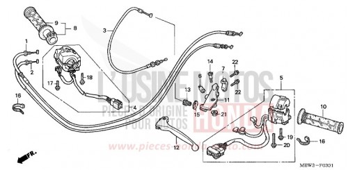 HEBELGRIFF/SCHALTER/KABEL (2) CBR600FR1 de 2001